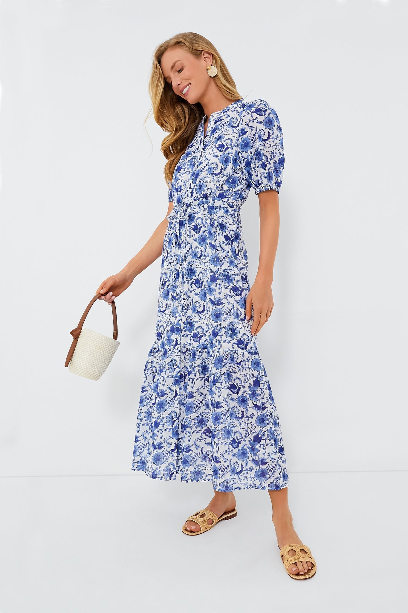 Blue Morning Flower Organic Lucy Dress