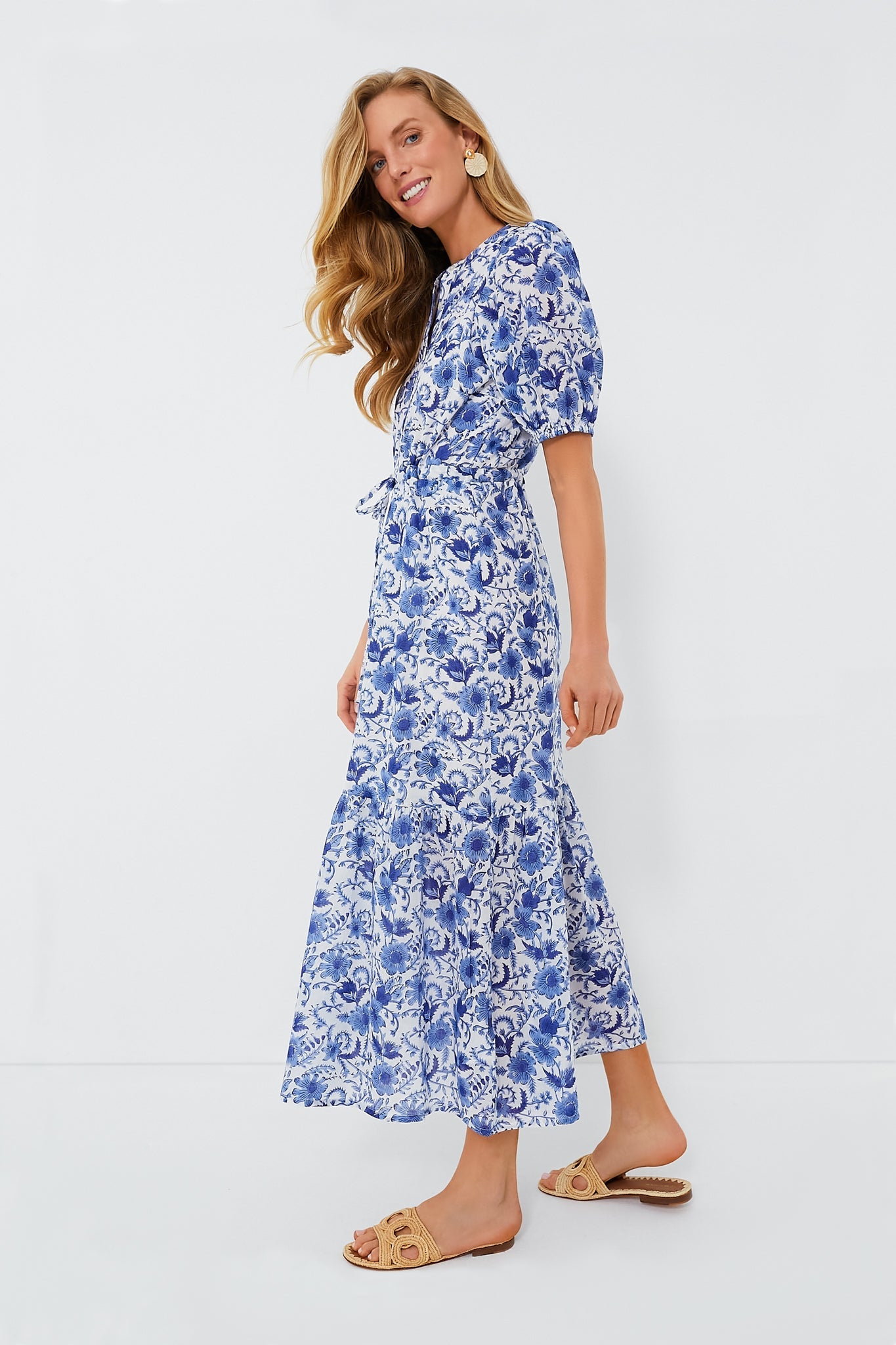 Blue Morning Flower Organic Lucy Dress