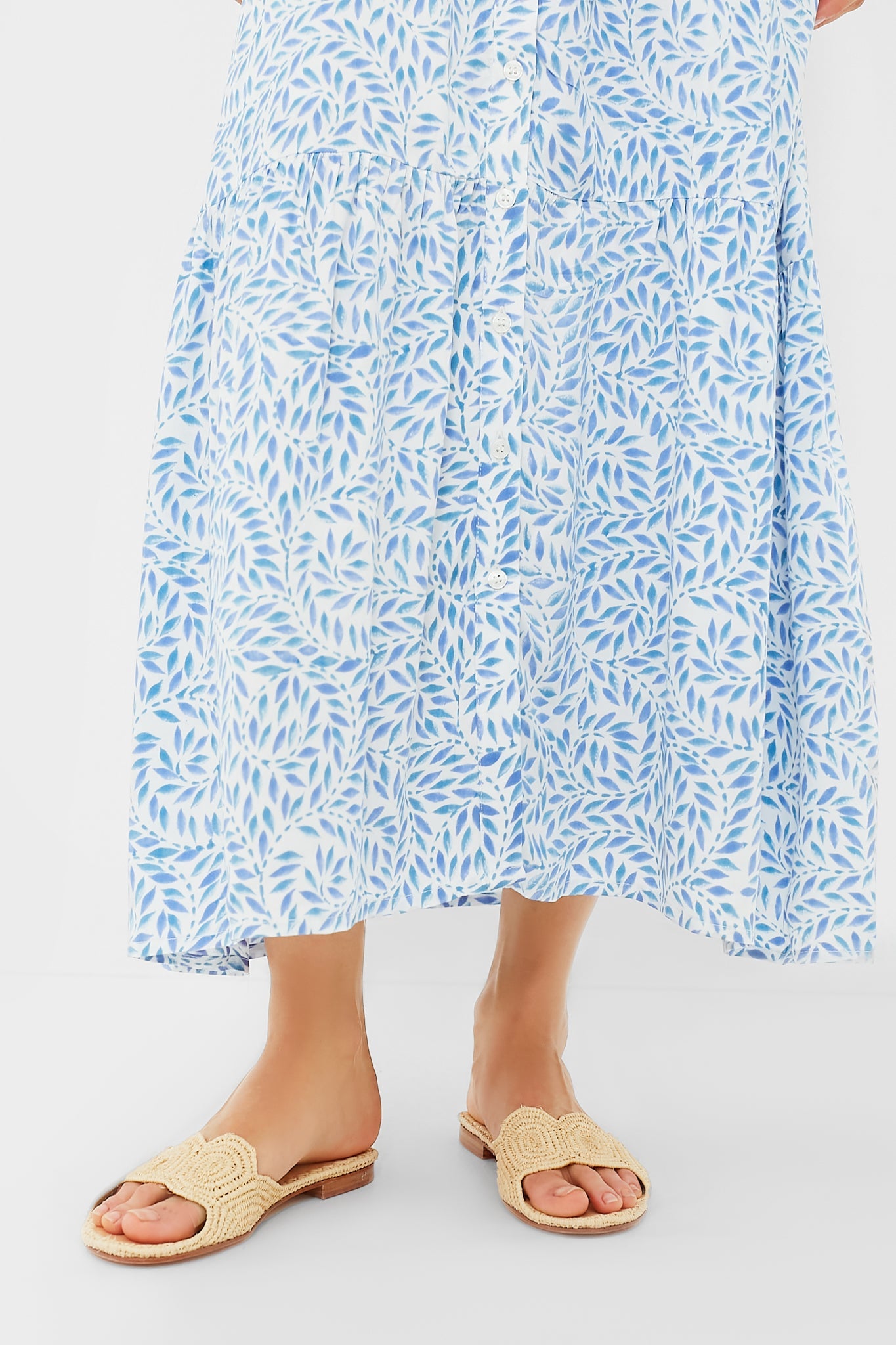 Wisteria Vines Santiago 3 Short Sleeve Maxi Dress